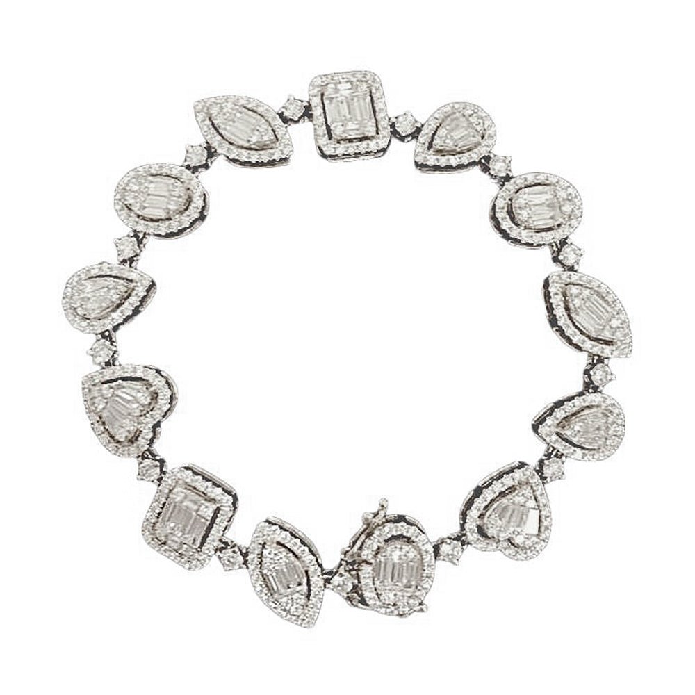 18KW FANCY SHAPE DIAMOND BRACELET - Diamond Bracelets - Diamond Jewelry